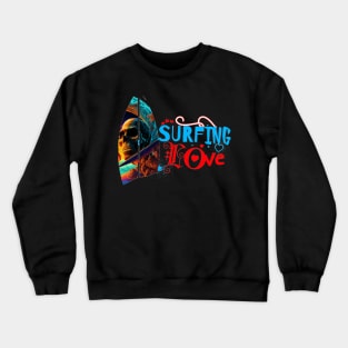 Surfing Riding Therapy, Hello Summer Vintage Funny Surfer Riding Surf Racing Surfing Lover Gifts Crewneck Sweatshirt